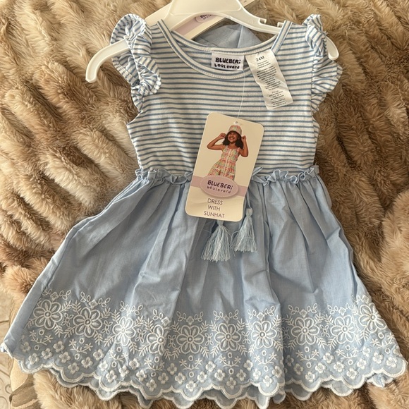 💯 cotton dress with sunhat - Picture 2 of 3